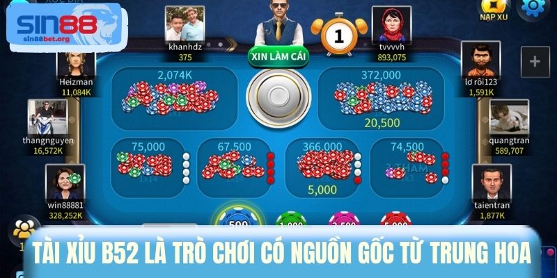 Tài Xỉu B52 là trò chơi có nguồn gốc từ Trung Hoa 